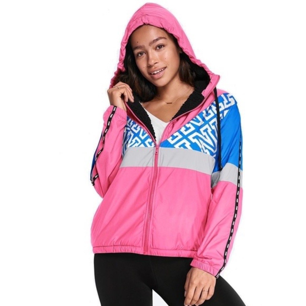Victoria’s Secret PINK retro sherpa lined jacket- M/L